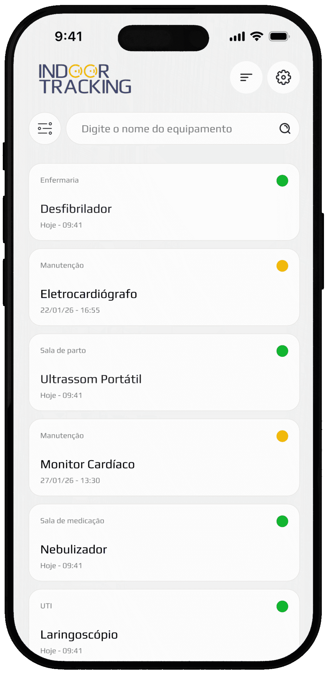Mockup da interface Doori tela 2
